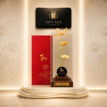 Liên hoa mạ vàng 24K chất liệu hợp kim kích thước 16x16x41cm GL-CC01 - Ảnh đại diện