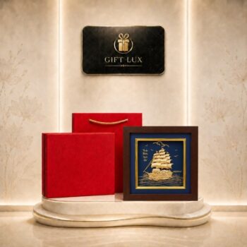 Tranh dát vàng 24K Thuận Buồm Xuôi Gió quà tặng cao cấp nền xanh kích thước 20x20cm GL-TDV05 - Ảnh đại diện